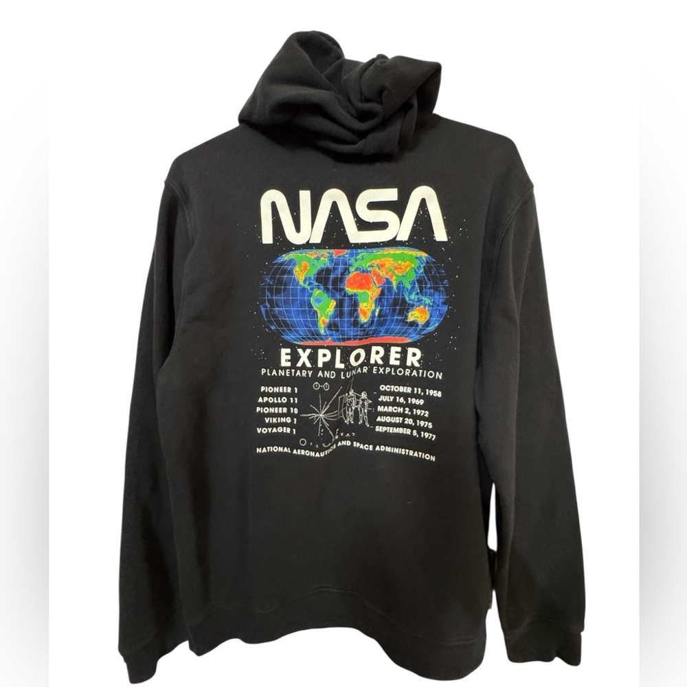 Nice Full Graphic Old Navy Black NASA Space Program Men's XL Hoodie MINTY
